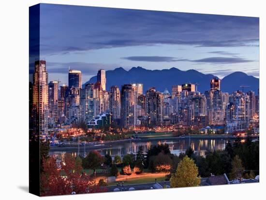 Vancouver skyline in front of North Shore Mountains-Ron Watts-Premier Image Canvas