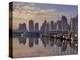 Vancouver Skyline With Boats in Harbor at Sunrise Seen From Stanley Park, British Columbia, Canada-Janis Miglavs-Premier Image Canvas