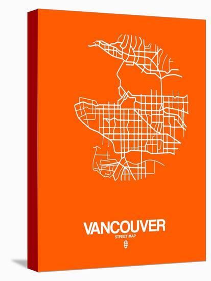 Vancouver Street Map Orange-NaxArt-Stretched Canvas