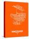 Vancouver Street Map Orange-NaxArt-Stretched Canvas