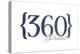 Vancouver, Washington - 360 Area Code (Blue)-Lantern Press-Stretched Canvas