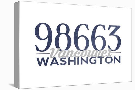 Vancouver, Washington - 98663 Zip Code (Blue)-Lantern Press-Stretched Canvas