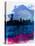 Vancouver Watercolor Skyline-NaxArt-Stretched Canvas