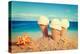 Vanilla Ice Creams on the Beach - Nostalgic Retro Tone Effect Added-Chris_Elwell-Premier Image Canvas