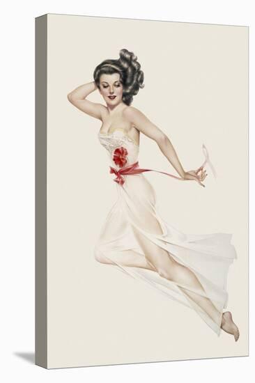 Varga Girl, February 1943-Alberto Vargas-Stretched Canvas