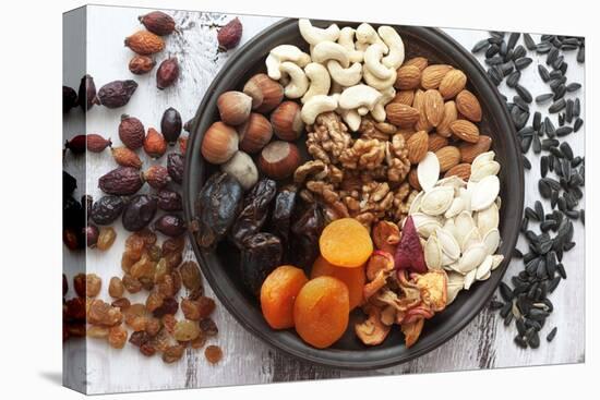 Variety of 12 Assorted Nuts and Dried Fruits-alenkasm-Premier Image Canvas