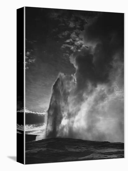 Various Angles During Eruption. "Old Faithful Geyser Yellowstone National Park" Wyoming  1933-1942-Ansel Adams-Stretched Canvas