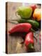 Various Chili Peppers with Drops of Water-null-Premier Image Canvas