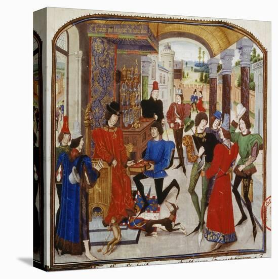 Vasce De Luce Presents Charles the Bold His Translation of 'The Deeds of Alexander the Great'-Loyset Liédet-Premier Image Canvas