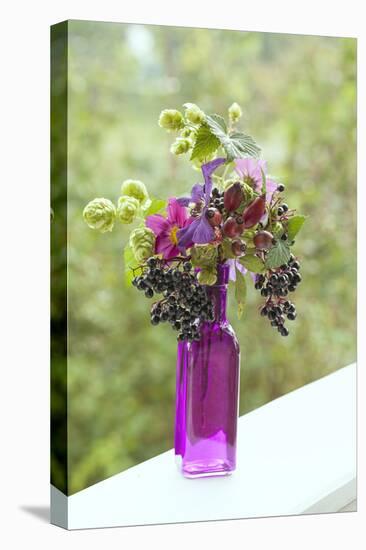 Vase, Bunch, Berries, Hop Blossoms, Flowers, Autumn-Andrea Haase-Premier Image Canvas