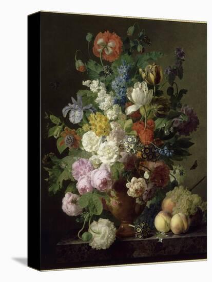 Vase de fleurs, raisins et pêches-Jan Frans van Dael-Premier Image Canvas