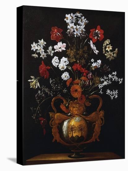 Vase of Flowers with the Coat of Arms of Cardinal Poli-Giacomo Recco-Premier Image Canvas