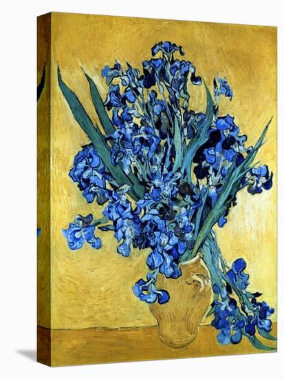 Vase of Irises Against a Yellow Background, c.1890-Vincent van Gogh-Premier Image Canvas