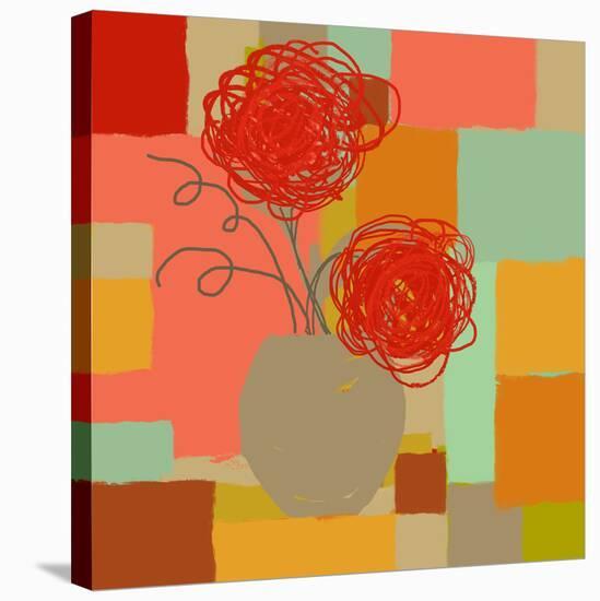 Vase of Red Flowers I-Yashna-Stretched Canvas