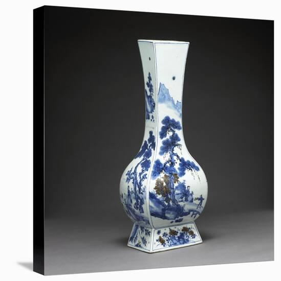 Vase quadrilatéral à décor de personnages et de paysage-null-Premier Image Canvas