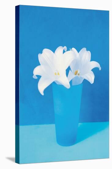 Vase With Flowers (Lilies)-null-Stretched Canvas