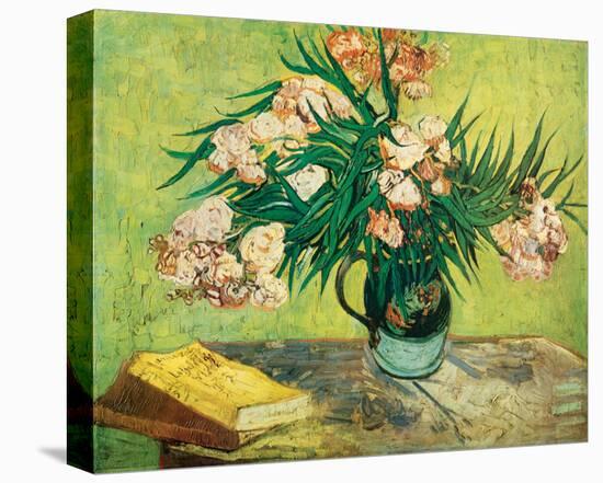 Vase with Oleanders and Books, c.1888-Vincent van Gogh-Stretched Canvas