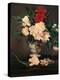 Vase with Peonies on a Pedestal-Edouard Manet-Stretched Canvas