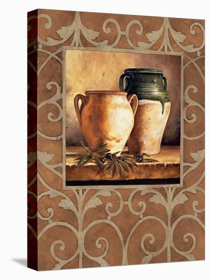 Vases with Olives-Andres Gonzales-Stretched Canvas