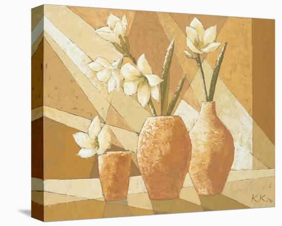 Vases with White Amaryllis-Karsten Kirchner-Stretched Canvas