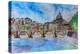 Vatican Rome Italy Sunset On River Tiber II-Markus Bleichner-Stretched Canvas