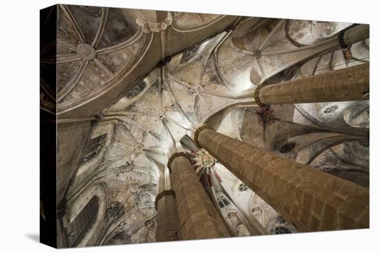 Vault in Santa Maria del Mar in Barcelona, Catalonia, Spain-null-Stretched Canvas