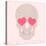 Vector Funny, Candy, Brown Skull with Heart Eyes, Diamonds, Brilliants. Love and Valentine's Day-karnoff-Stretched Canvas