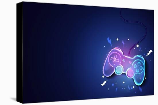 Vector Illustration Neon Future Game Pad Background.-Hase-Hoch-2-Premier Image Canvas