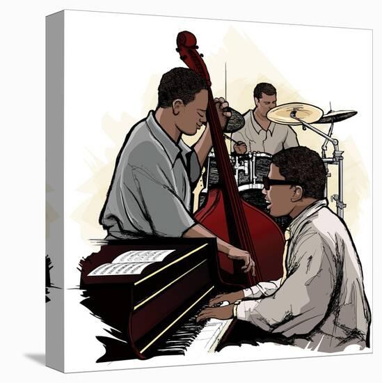 Vector Illustration of a Jazz Band-isaxar-Stretched Canvas