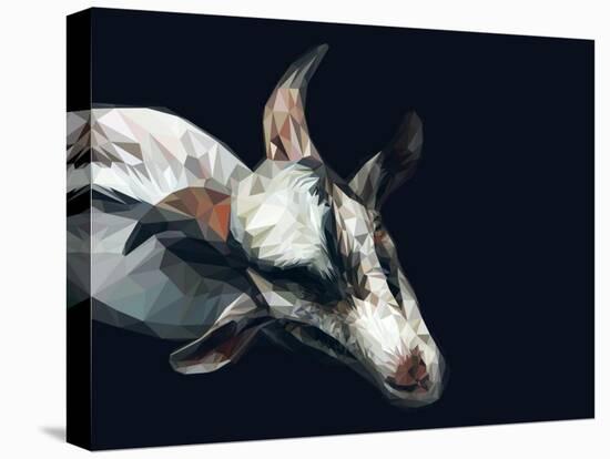 Vector Polygonal Goat Illustration.-Kundra-Stretched Canvas