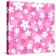 Vector Seamless Pattern with White and Pink Flowers.-Naddiya-Stretched Canvas