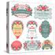 Vector Set. Vintage Labels with Flowers.-Pagina-Stretched Canvas