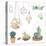 Vector Set with Succulents, Flowers and Glass Terrariums-Alisa Foytik-Stretched Canvas