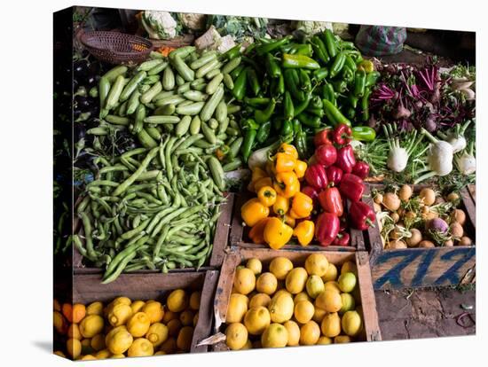 Vegetables for Sale in Souk, Marrakesh, Morocco-null-Stretched Canvas