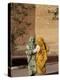 Veiled Muslim Women Talking at Base of City Walls, Morocco-Merrill Images-Premier Image Canvas