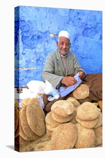 Vendor with Freshly Baked Bread, Rabat, Morocco, North Africa-Neil Farrin-Premier Image Canvas