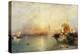 Venedig bei Sonnenuntergang mit der Santa Maria della Salute und dem Dogenpalast. 1902-Thomas Moran-Premier Image Canvas