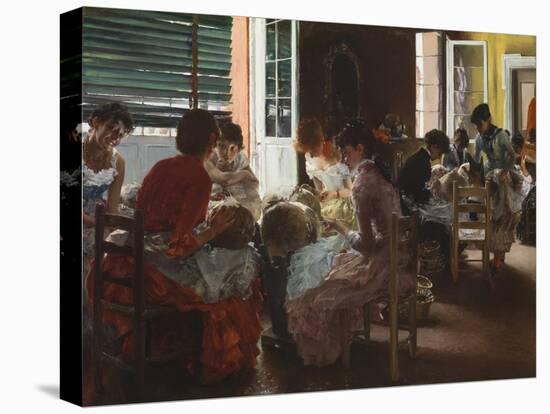 Venetian Lacemakers, 1887 (Oil on Canvas)-Robert Frederick Blum-Premier Image Canvas