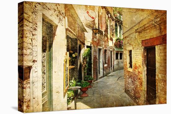 Venetian Streets - Artwork In Painting Style-Maugli-l-Stretched Canvas