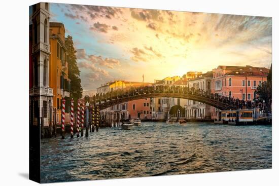 Venetian Sunlight - Accademia Bridge at Sunset-Philippe HUGONNARD-Premier Image Canvas