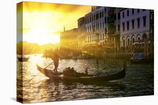 Venetian Sunlight - Gondolier at Sunset-Philippe HUGONNARD-Premier Image Canvas