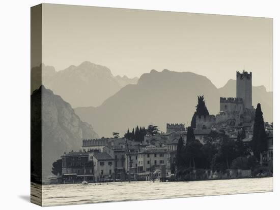 Veneto, Lake District, Lake Garda, Malcesine, Lakeside Town View, Italy-Walter Bibikow-Premier Image Canvas