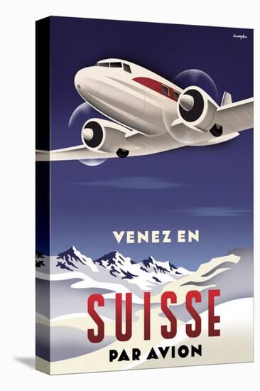 Venez en Suisse par Avion-Michael Crampton-Stretched Canvas