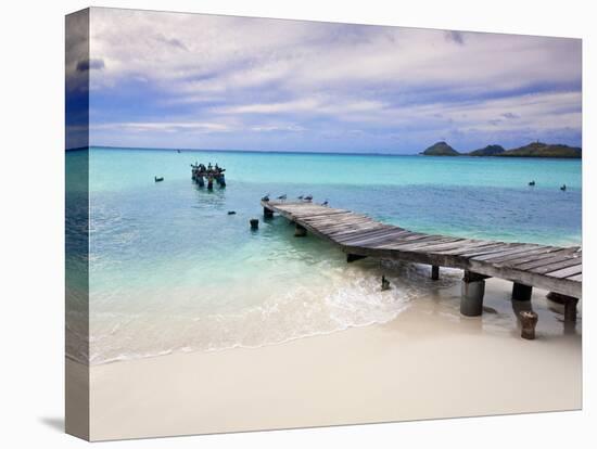 Venezuela, Archipelago Los Roques National Park, Pier on Madrisque Island-Jane Sweeney-Premier Image Canvas