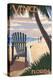 Venice, Florida - Adirondack Chair on the Beach-Lantern Press-Stretched Canvas