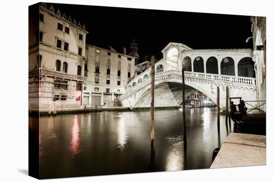 Venice Grand Canal, Rialto Bridge Night View. Italy-stevanzz-Premier Image Canvas