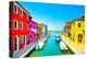 Venice Landmark, Burano Island Canal, Colorful Houses and Boats, Italy-stevanzz-Premier Image Canvas