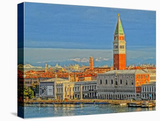 Venice San Marco with Snowcovered Alps II-Markus Bleichner-Stretched Canvas