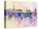 Venice Skyline in Watercolor Background-paulrommer-Stretched Canvas