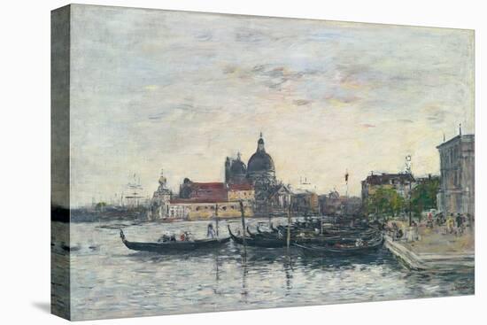 Venice, the Mole at the Entrance to the Grand Canal and the Salute, Evening, 1895-Eugene Louis Boudin-Premier Image Canvas